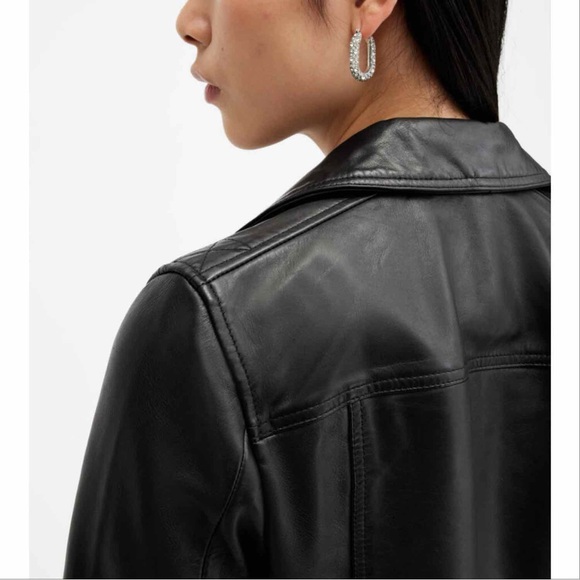 NWT All Saints Dalby Leather Biker Jacket - Picture 6 of 14